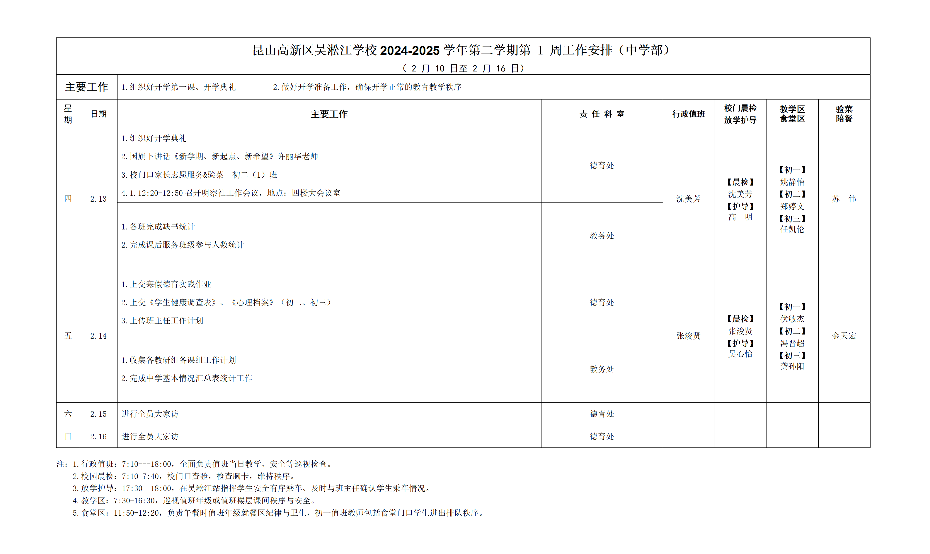 2024-2025学年第二学期第1周工作安排（中学部）.png