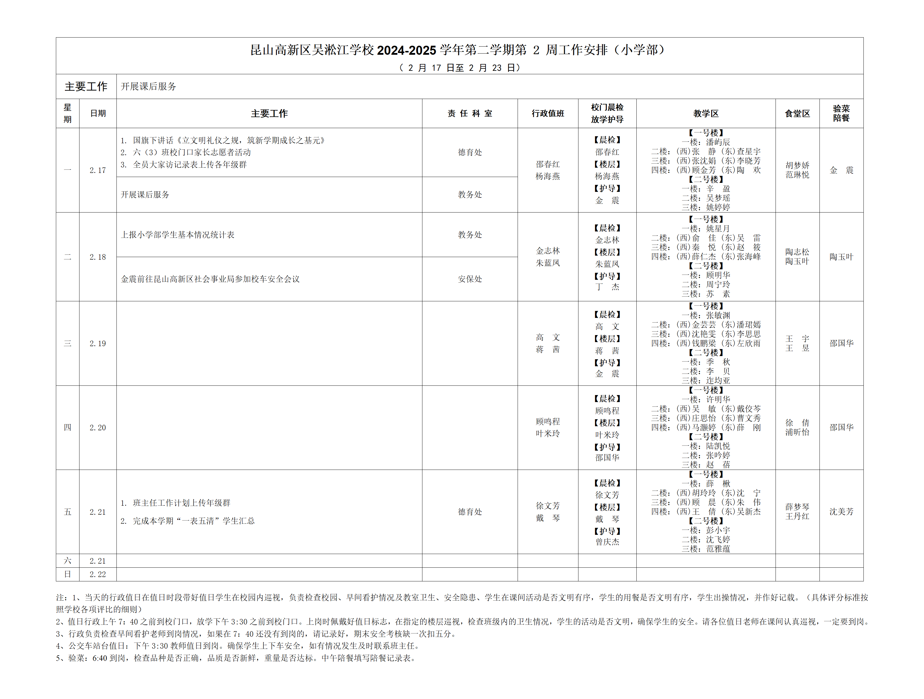 2024-2025学年第二学期第2周工作安排（小学部）.png